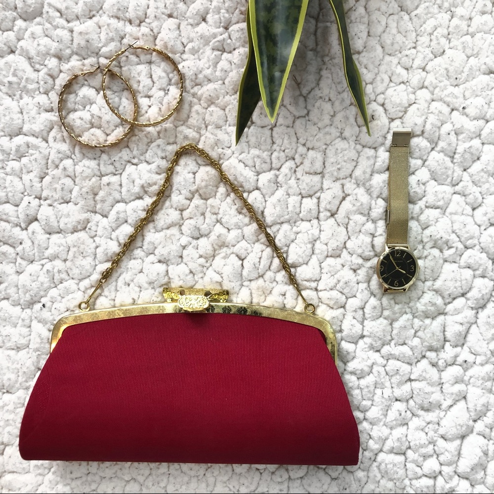 Burgundy clutch